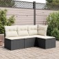 vidaXL Gartenhocker mit Kissen Schwarz 55x55x37 cm Poly Rattan vidaXL Gartenhocker mit Kissen Schwarz 55x55x37 cm Poly Rattan
