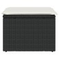 vidaXL Gartenhocker mit Kissen Schwarz 55x55x37 cm Poly Rattan vidaXL Gartenhocker mit Kissen Schwarz 55x55x37 cm Poly Rattan