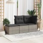 vidaXL Gartenhocker mit Kissen Grau 55x55x37 cm Poly Rattan vidaXL Gartenhocker mit Kissen Grau 55x55x37 cm Poly Rattan