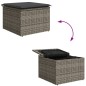 vidaXL Gartenhocker mit Kissen Grau 55x55x37 cm Poly Rattan vidaXL Gartenhocker mit Kissen Grau 55x55x37 cm Poly Rattan