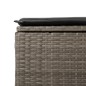 vidaXL Gartenhocker mit Kissen Grau 55x55x37 cm Poly Rattan vidaXL Gartenhocker mit Kissen Grau 55x55x37 cm Poly Rattan