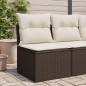 vidaXL Gartensofa ohne Armlehnen mit Kissen Braun Poly Rattan vidaXL Gartensofa ohne Armlehnen mit Kissen Braun Poly Rattan