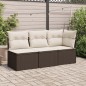 vidaXL Gartensofa ohne Armlehnen mit Kissen Braun Poly Rattan vidaXL Gartensofa ohne Armlehnen mit Kissen Braun Poly Rattan