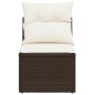 vidaXL Gartensofa ohne Armlehnen mit Kissen Braun Poly Rattan vidaXL Gartensofa ohne Armlehnen mit Kissen Braun Poly Rattan