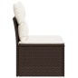 vidaXL Gartensofa ohne Armlehnen mit Kissen Braun Poly Rattan vidaXL Gartensofa ohne Armlehnen mit Kissen Braun Poly Rattan
