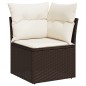 vidaXL Garten-Ecksofa mit Kissen Braun Poly Rattan vidaXL Garten-Ecksofa mit Kissen Braun Poly Rattan