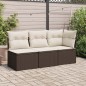 vidaXL Garten-Ecksofa mit Kissen Braun Poly Rattan vidaXL Garten-Ecksofa mit Kissen Braun Poly Rattan