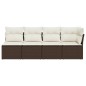 vidaXL Gartensofa mit Kissen 4-Sitzer Braun Poly Rattan vidaXL Gartensofa mit Kissen 4-Sitzer Braun Poly Rattan