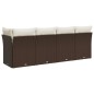 vidaXL Gartensofa mit Kissen 4-Sitzer Braun Poly Rattan vidaXL Gartensofa mit Kissen 4-Sitzer Braun Poly Rattan