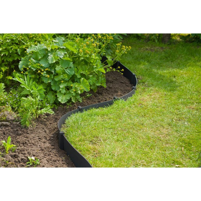 Nature Rasenkanten-Set H7,5 cm x 10 m mit Erdnägeln Schwarz Nature Rasenkanten-Set H7,5 cm x 10 m mit Erdnägeln Schwarz
