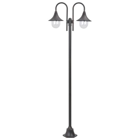 vidaXL Garten-Pollerleuchte E27 220 cm Aluminium 2-Laterne Bronze 