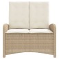 vidaXL Gartenbank Verstellbar mit Kissen Beige Poly Rattan vidaXL Gartenbank Verstellbar mit Kissen Beige Poly Rattan