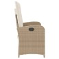 vidaXL Gartenbank Verstellbar mit Kissen Beige Poly Rattan vidaXL Gartenbank Verstellbar mit Kissen Beige Poly Rattan
