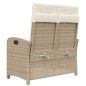 vidaXL Gartenbank Verstellbar mit Kissen Beige Poly Rattan vidaXL Gartenbank Verstellbar mit Kissen Beige Poly Rattan