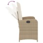 vidaXL Gartenbank Verstellbar mit Kissen Beige Poly Rattan vidaXL Gartenbank Verstellbar mit Kissen Beige Poly Rattan