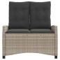 vidaXL Gartenbank Verstellbar mit Kissen Hellgrau Poly Rattan vidaXL Gartenbank Verstellbar mit Kissen Hellgrau Poly Rattan