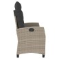 vidaXL Gartenbank Verstellbar mit Kissen Hellgrau Poly Rattan vidaXL Gartenbank Verstellbar mit Kissen Hellgrau Poly Rattan