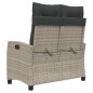 vidaXL Gartenbank Verstellbar mit Kissen Hellgrau Poly Rattan vidaXL Gartenbank Verstellbar mit Kissen Hellgrau Poly Rattan