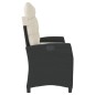 vidaXL Gartenbank Verstellbar mit Kissen Schwarz Poly Rattan vidaXL Gartenbank Verstellbar mit Kissen Schwarz Poly Rattan