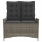 vidaXL Gartenbank Verstellbar mit Kissen Grau Poly Rattan vidaXL Gartenbank Verstellbar mit Kissen Grau Poly Rattan