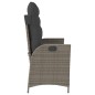 vidaXL Gartenbank Verstellbar mit Kissen Grau Poly Rattan vidaXL Gartenbank Verstellbar mit Kissen Grau Poly Rattan