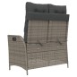 vidaXL Gartenbank Verstellbar mit Kissen Grau Poly Rattan vidaXL Gartenbank Verstellbar mit Kissen Grau Poly Rattan