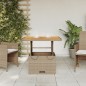 vidaXL Gartentisch Beige 80x80x71 cm Poly Rattan und Akazienholz vidaXL Gartentisch Beige 80x80x71 cm Poly Rattan und Akazienholz