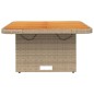 vidaXL Gartentisch Beige 80x80x71 cm Poly Rattan und Akazienholz vidaXL Gartentisch Beige 80x80x71 cm Poly Rattan und Akazienholz