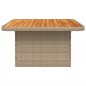 vidaXL Gartentisch Beige 80x80x71 cm Poly Rattan und Akazienholz vidaXL Gartentisch Beige 80x80x71 cm Poly Rattan und Akazienholz