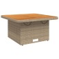 vidaXL Gartentisch Beige 80x80x71 cm Poly Rattan und Akazienholz vidaXL Gartentisch Beige 80x80x71 cm Poly Rattan und Akazienholz