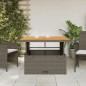 vidaXL Gartentisch Grau 110x110x71 cm Poly Rattan und Akazienholz vidaXL Gartentisch Grau 110x110x71 cm Poly Rattan und Akazienholz