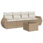 vidaXL 5-tlg. Garten-Sofagarnitur mit Kissen Beige Poly Rattan vidaXL 5-tlg. Garten-Sofagarnitur mit Kissen Beige Poly Rattan
