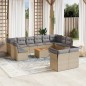 vidaXL 13-tlg. Garten-Sofagarnitur mit Kissen Beige Poly Rattan vidaXL 13-tlg. Garten-Sofagarnitur mit Kissen Beige Poly Rattan