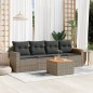 vidaXL 5-tlg. Garten-Sofagarnitur mit Kissen Grau Poly Rattan vidaXL 5-tlg. Garten-Sofagarnitur mit Kissen Grau Poly Rattan