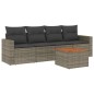 vidaXL 5-tlg. Garten-Sofagarnitur mit Kissen Grau Poly Rattan vidaXL 5-tlg. Garten-Sofagarnitur mit Kissen Grau Poly Rattan