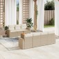 vidaXL 8-tlg. Garten-Sofagarnitur mit Kissen Beige Poly Rattan vidaXL 8-tlg. Garten-Sofagarnitur mit Kissen Beige Poly Rattan
