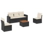 vidaXL 6-tlg. Garten-Sofagarnitur mit Kissen Schwarz Poly Rattan vidaXL 6-tlg. Garten-Sofagarnitur mit Kissen Schwarz Poly Rattan