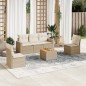 vidaXL 6-tlg. Garten-Sofagarnitur mit Kissen Beige Poly Rattan vidaXL 6-tlg. Garten-Sofagarnitur mit Kissen Beige Poly Rattan