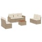 vidaXL 8-tlg. Garten-Sofagarnitur mit Kissen Beige Poly Rattan vidaXL 8-tlg. Garten-Sofagarnitur mit Kissen Beige Poly Rattan