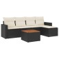 vidaXL 6-tlg. Garten-Sofagarnitur mit Kissen Schwarz Poly Rattan vidaXL 6-tlg. Garten-Sofagarnitur mit Kissen Schwarz Poly Rattan