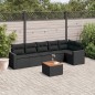 vidaXL 7-tlg. Garten-Sofagarnitur mit Kissen Schwarz Poly Rattan vidaXL 7-tlg. Garten-Sofagarnitur mit Kissen Schwarz Poly Rattan