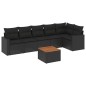 vidaXL 7-tlg. Garten-Sofagarnitur mit Kissen Schwarz Poly Rattan vidaXL 7-tlg. Garten-Sofagarnitur mit Kissen Schwarz Poly Rattan