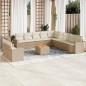 vidaXL 12-tlg. Garten-Sofagarnitur mit Kissen Beige Poly Rattan vidaXL 12-tlg. Garten-Sofagarnitur mit Kissen Beige Poly Rattan