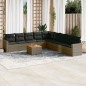 vidaXL 10-tlg. Garten-Sofagarnitur mit Kissen Grau Poly Rattan vidaXL 10-tlg. Garten-Sofagarnitur mit Kissen Grau Poly Rattan