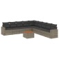 vidaXL 10-tlg. Garten-Sofagarnitur mit Kissen Grau Poly Rattan vidaXL 10-tlg. Garten-Sofagarnitur mit Kissen Grau Poly Rattan