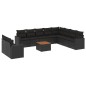 vidaXL 11-tlg. Garten-Sofagarnitur mit Kissen Schwarz Poly Rattan vidaXL 11-tlg. Garten-Sofagarnitur mit Kissen Schwarz Poly Rattan