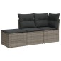 vidaXL 3-tlg. Garten-Sofagarnitur mit Kissen Grau Poly Rattan vidaXL 3-tlg. Garten-Sofagarnitur mit Kissen Grau Poly Rattan