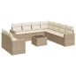 vidaXL 10-tlg. Garten-Sofagarnitur mit Kissen Beige Poly Rattan vidaXL 10-tlg. Garten-Sofagarnitur mit Kissen Beige Poly Rattan