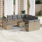 vidaXL 12-tlg. Garten-Sofagarnitur mit Kissen Beige Poly Rattan vidaXL 12-tlg. Garten-Sofagarnitur mit Kissen Beige Poly Rattan