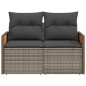 vidaXL Gartensofa 2-Sitzer mit Kissen Grau Poly Rattan vidaXL Gartensofa 2-Sitzer mit Kissen Grau Poly Rattan